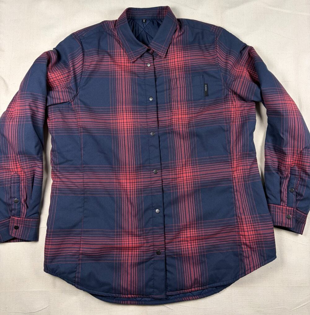 Flylow Gear Mens XL Insulated Plaid Shirt Jacket Quilted Lined Snap Shacket